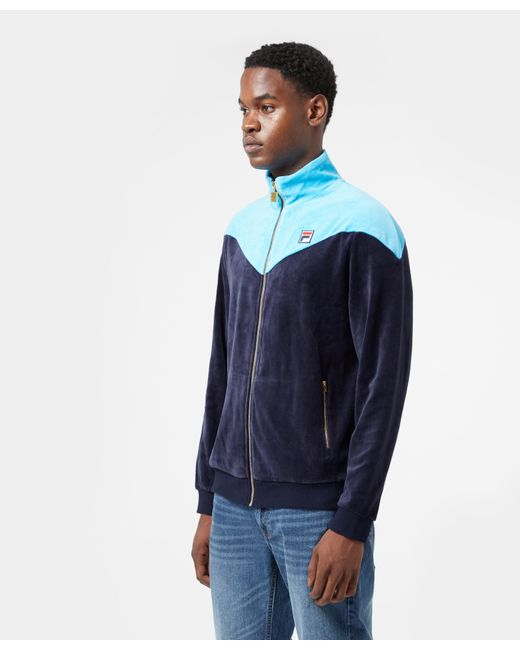 Fila Velour Track Top in Blue for Men 