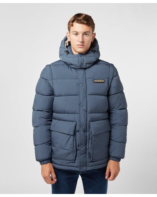 Napapijri Synthetic Adjustable Chairlift Puffer Jacket in Blue for Men | Lyst Canada