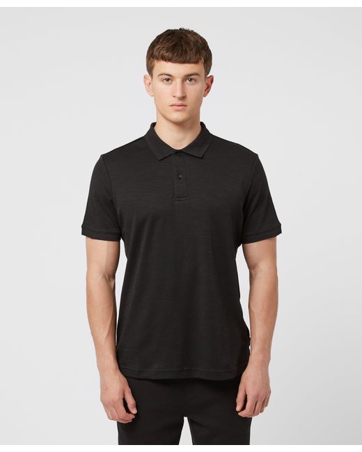 Calvin Klein Supima Logo Polo Shirt in Black for Men | Lyst