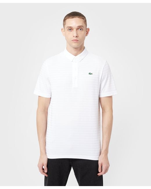Lacoste Synthetic Golf Tech Jacquard Polo Shirt in White for Men | Lyst UK