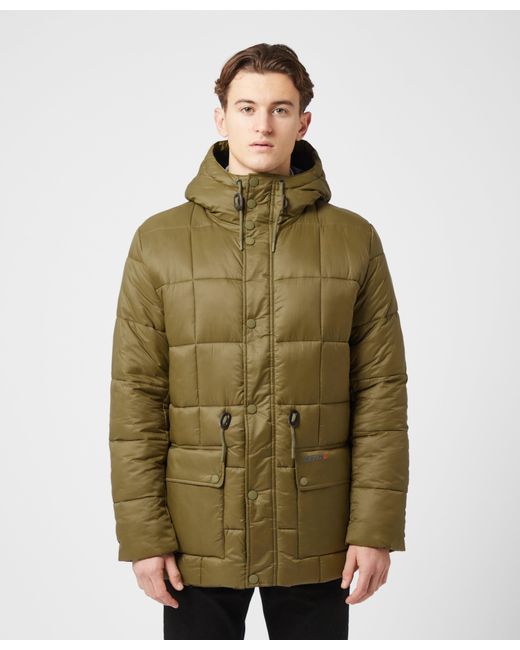 Barbour Fell Baffle Quilted Jacket in Green for Men | Lyst