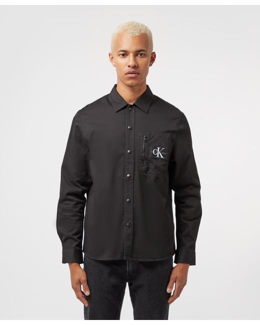 Calvin Klein Denim Utility Overshirt in Black for Men | Lyst UK