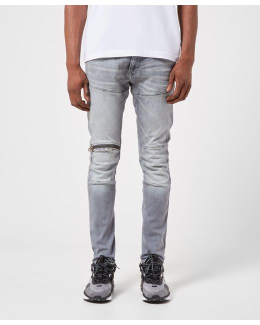 3d zip knee skinny jeans