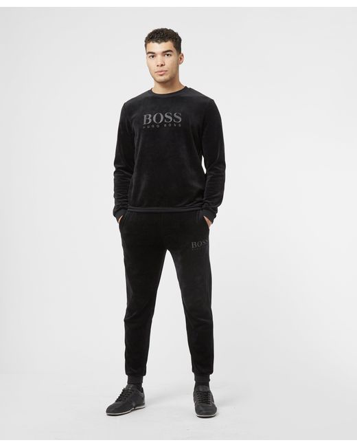 boss velour cuffed track pants