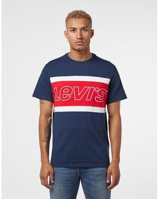 Levi's Cotton Levis Colour Block Short Sleeve T-shirt in Blue for Men | Lyst