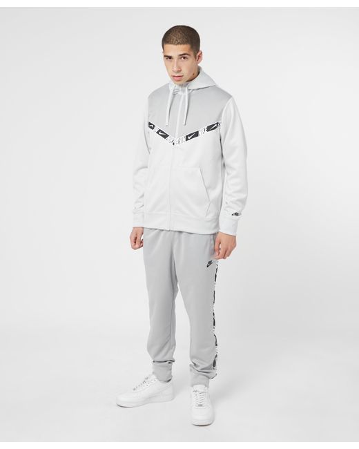 Nike Repeat Tape Full Zip Hoodie in Gray for Men | Lyst