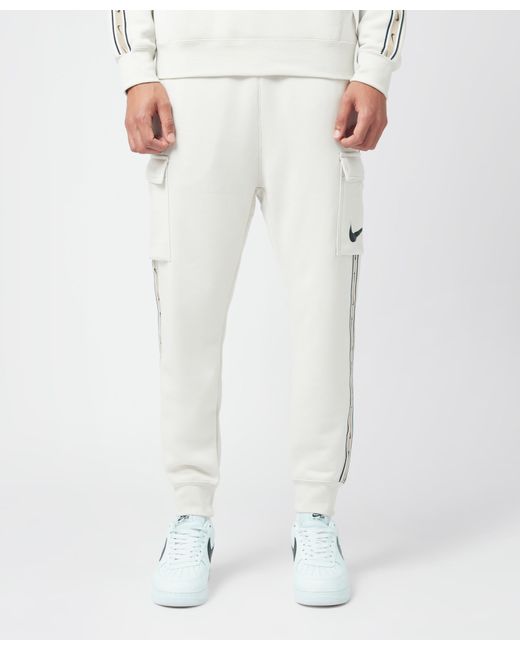 Nike Repeat Fleece Cargo Pants in White for Men Lyst