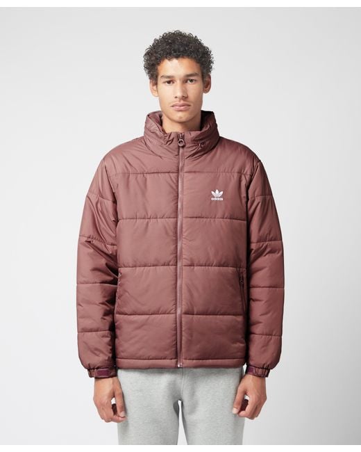 adidas Originals Essential Padded Puffer Jacket in Blue (Red) for Men