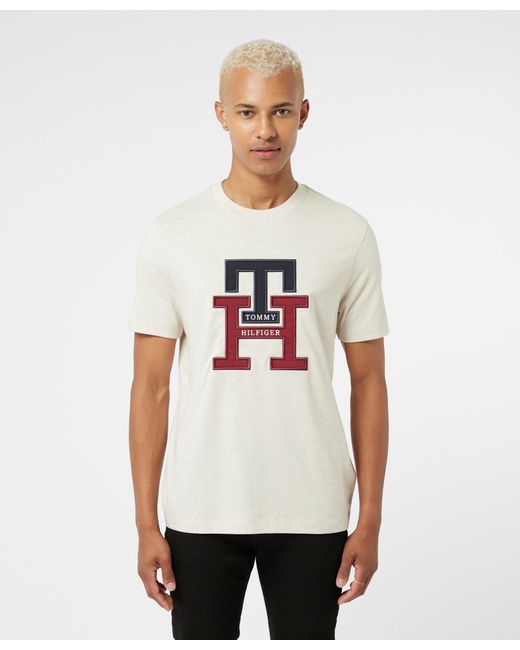 Tommy Hilfiger Lux Monogram Tshirt in Brown (White) for Men Lyst
