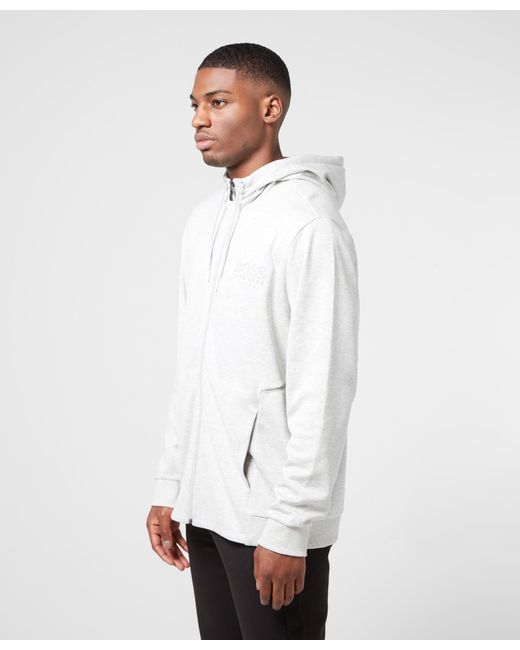 boss hugo boss full zip hoodie grey