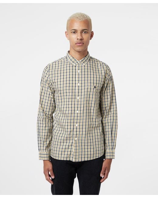 Pretty Green Checked Shirt Exclusive in Grey for Men Lyst UK