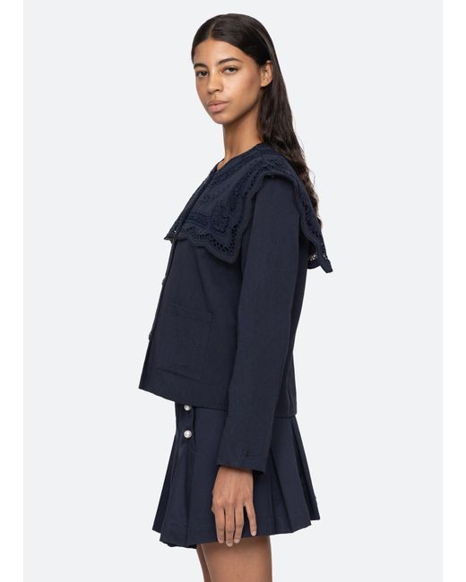 ★Sea NY★ Marie 刺繍ジャケット Navy Sea Marie Jacket in Blue | Lyst