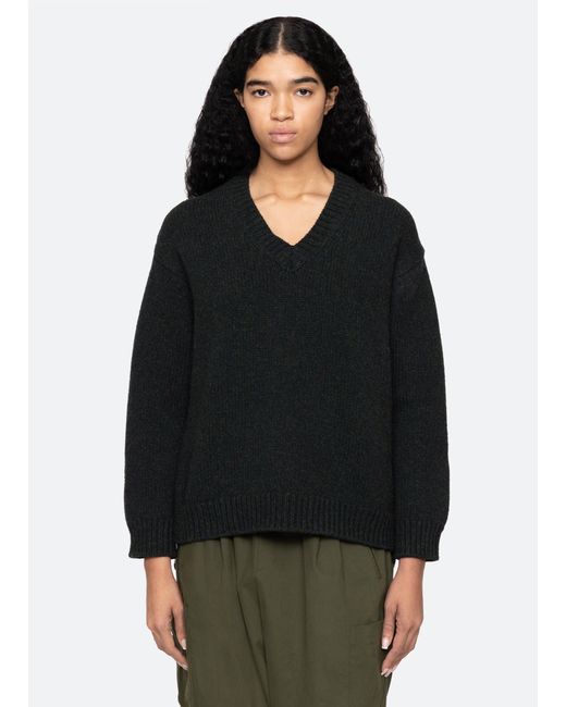 Sea Black Mallory V-neck Sweater