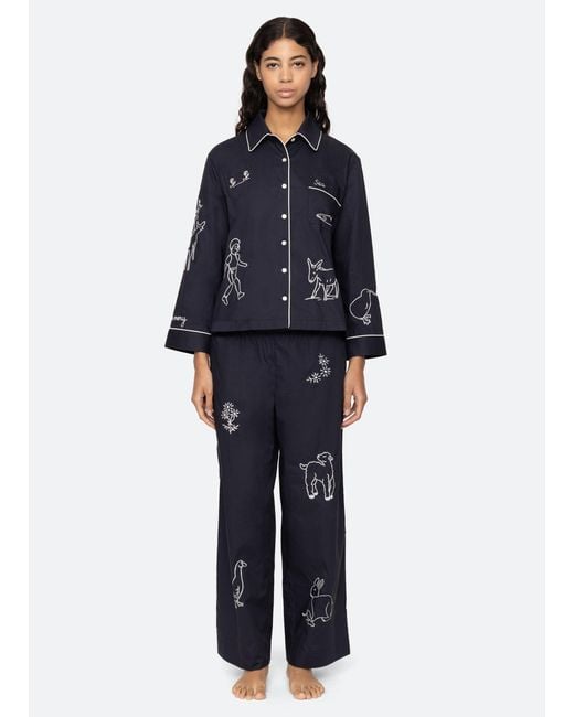 Sea Blue Demi Pj Set