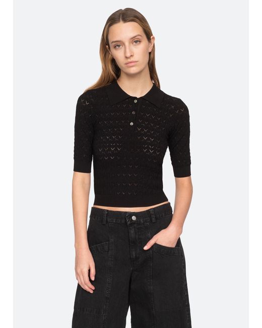 Sea Black Rue Polo Sweater