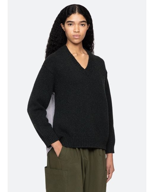 Sea Black Mallory V-neck Sweater