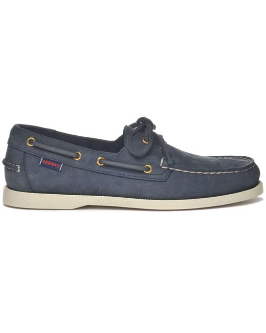 Docksides Portland Nubuck di Sebago in Blue da Uomo