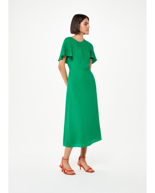 Whistles Annabelle Cape Sleeve Dress in Green Lyst UK