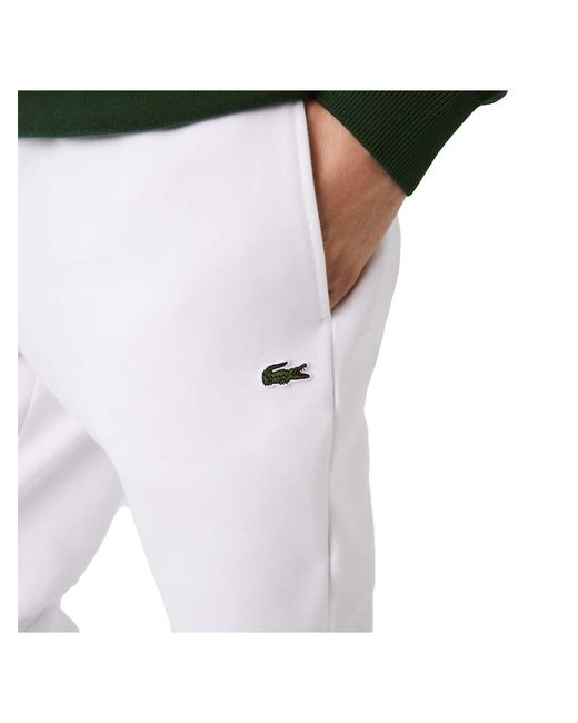Lacoste White Fleece Jogging Pants for men