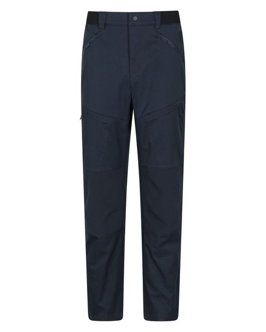 Mountain Warehouse Blue 'Jungle' Trekking Trousers Water Resistant Sun Protection Pants Cotton for men