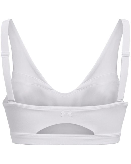 Under Armour White Smartform Evolution Mid Medium Impact Sports Bra