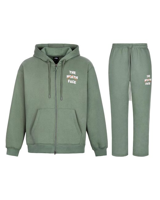 The North Face Green Sobretta Full Zip Tracksuit Set Cotton for men