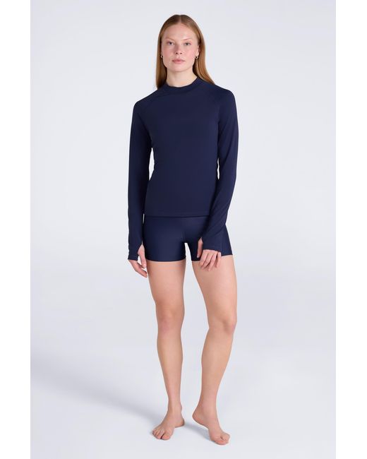 Mountain Warehouse Blue Rash Vest Quick Drying Sun Protection Stretchy Swimming Top Polyamide