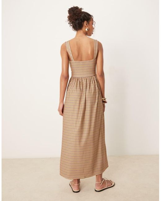 ASOS Natural Bengaline Cami Midi Dress