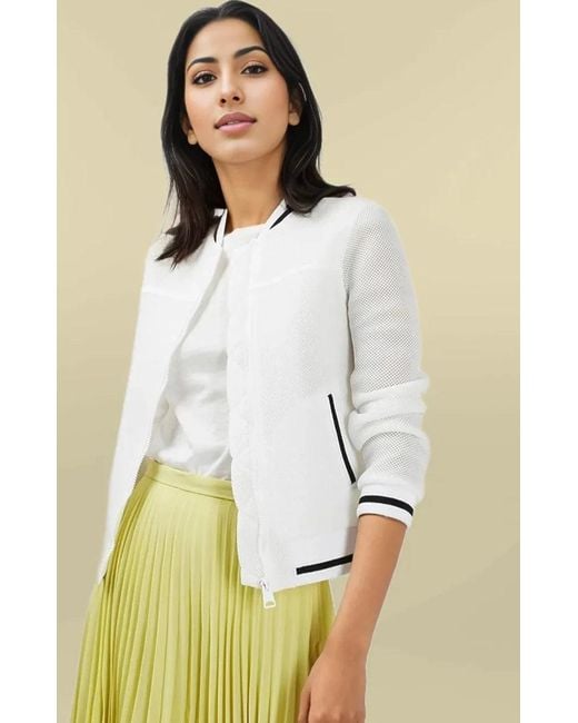 TOPSHOP Natural Airtex Baseball Jacket
