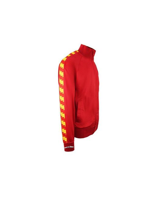 Mitchell & Ness Red Houston Rockets Track Jacket Taped Top Trjkda18017 Hrosc for men