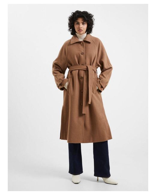 French Connection Brown Fawn Felt Coat