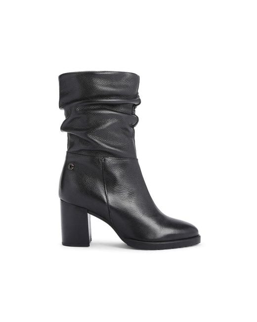 Carvela Kurt Geiger Black Leather Turnup Boots Leather