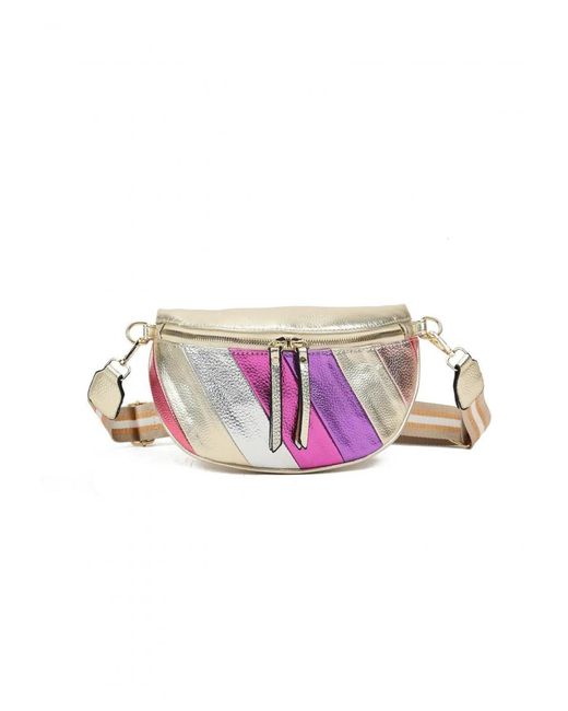 Where's That From Pink 'Twist' Colourful Cross Body Belt Bag