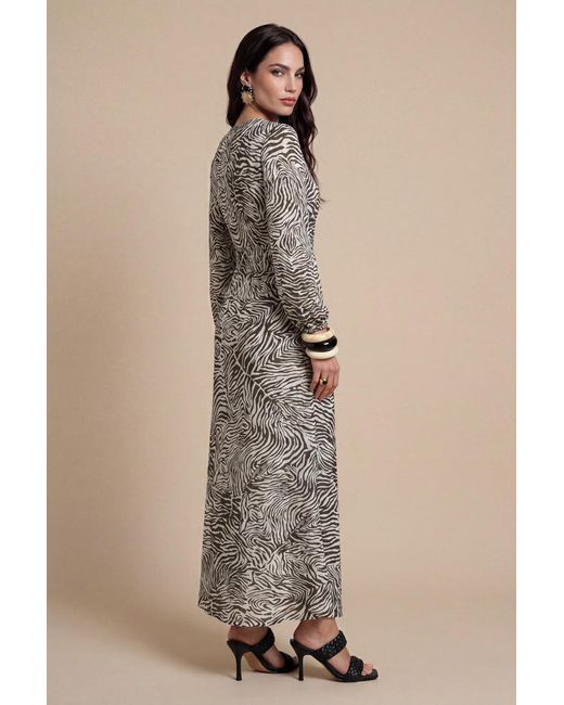 Urban Bliss Natural Zebra Long Sleeve Metallic Dress Pattern