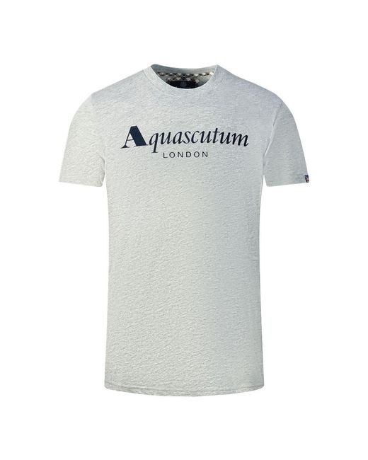 Aquascutum Gray London Brand Logo T-Shirt for men