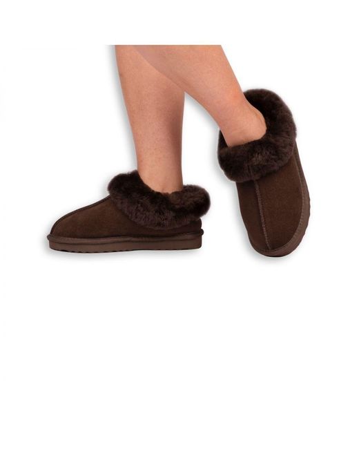 Aus Wooli Brown Australia Sheepskin Wool Traditional Ankle Slippers