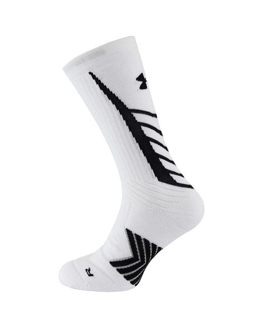 Under Armour White Undeniable Crew Socks for men