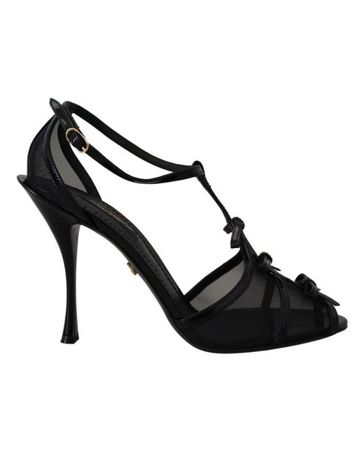 Dolce & Gabbana Black Stiletto High Heels Sandals Shoes Calfskin