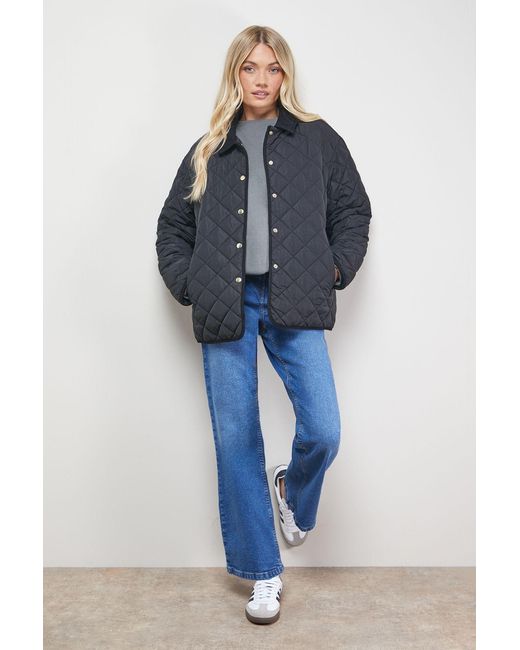Oasis Blue Padded Cord Collar Jacket