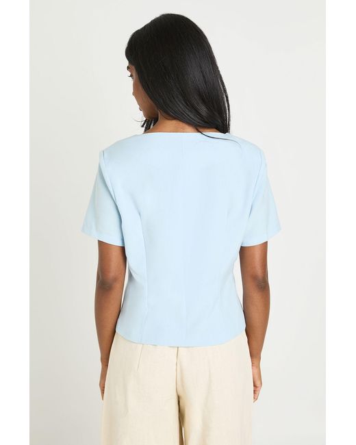 Boohoo White Double Breasted Short Sleeve Blazer
