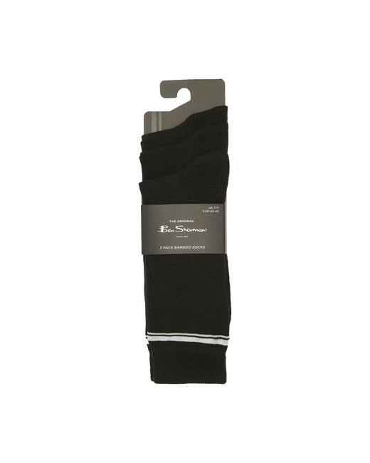 Ben Sherman Black Stripe Bamboo Socks (Pack Of 3)