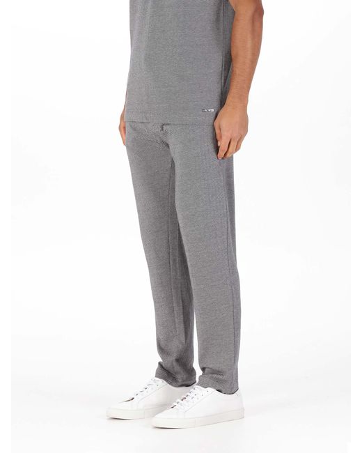 Luke 1977 Gray Genil Smart Herringbone Joggers for men