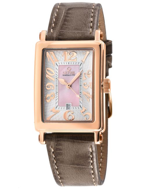 Gevril Natural Ave Of Americas Mini Swiss Quartz Mop Dial Genuine Leather