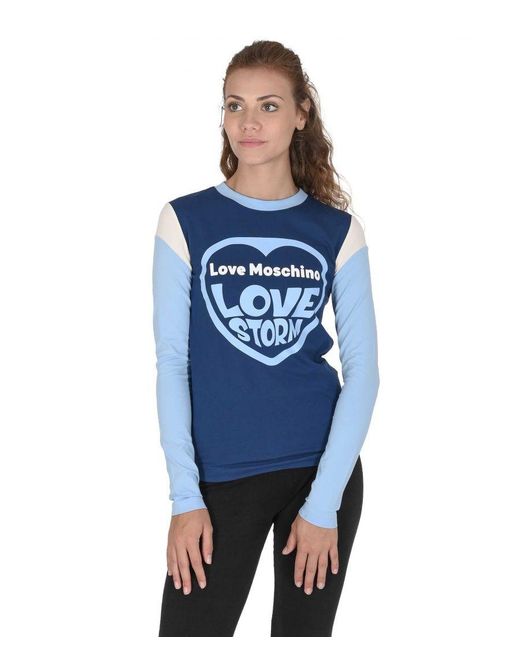 Love Moschino Blue Love Storm Long Sleeve Top