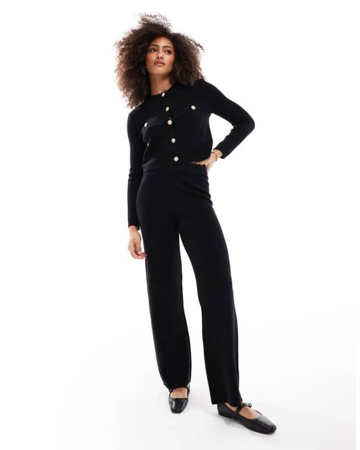 Vero Moda Blue Knitted Wide Leg Trouser Co-Ord