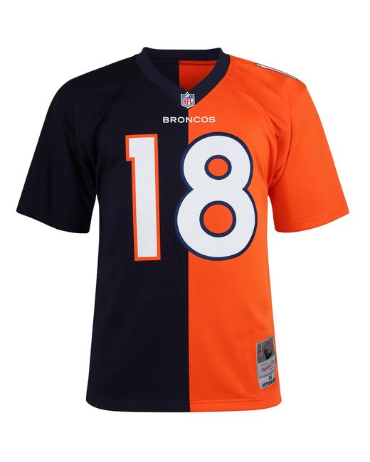 Mitchell & Ness Blue Nfl Denver Broncos 18 Manning Split Legacy Jersey for men