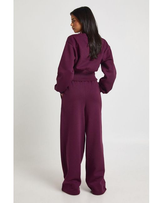 Boohoo Red V Neck Deep Waist Sweatshirt Tracksuit