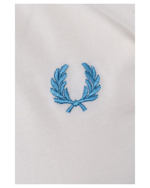 Fred Perry White Twin Tipped T-Shirt Snow/Warm for men