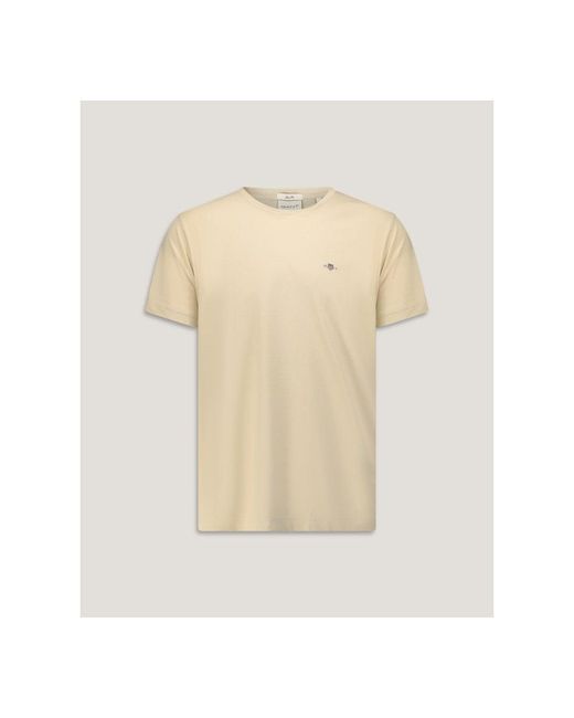 Gant White Slim Fit Short Sleeve Shield Logo T-Shirt for men