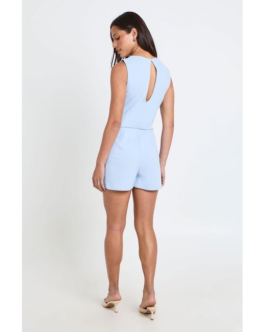 Boohoo Blue Pocket Detail Sleeveless Skort Playsuit